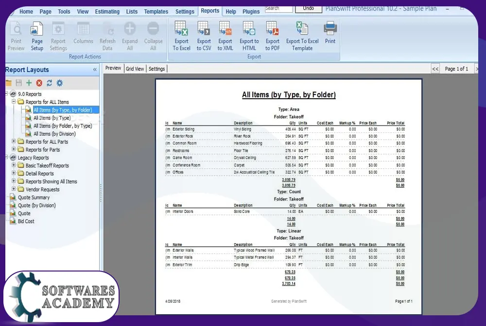 PlanSwift Pro Metric 2022 Features